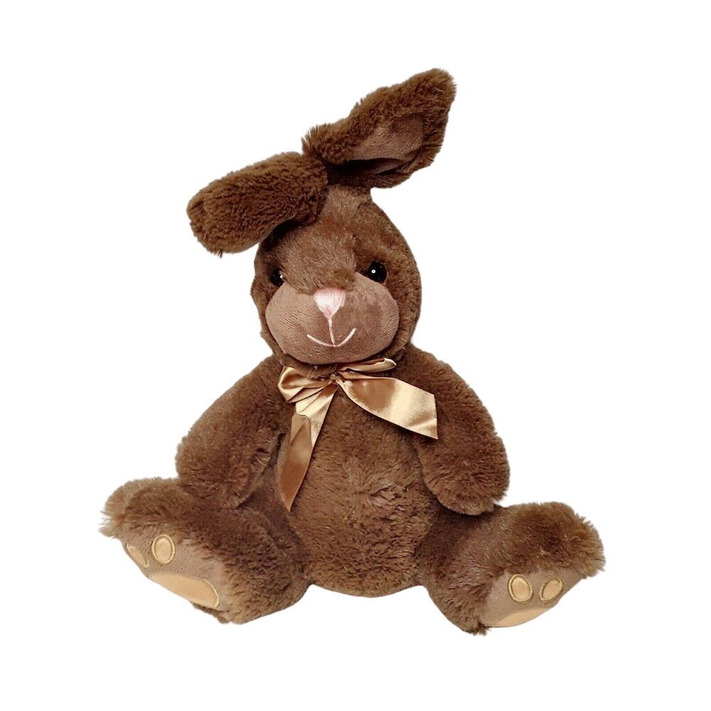 Animal Adventure Brown Bunny Rabbit 12" Plush Baby Bow 2015 Stuffed Soft Toy